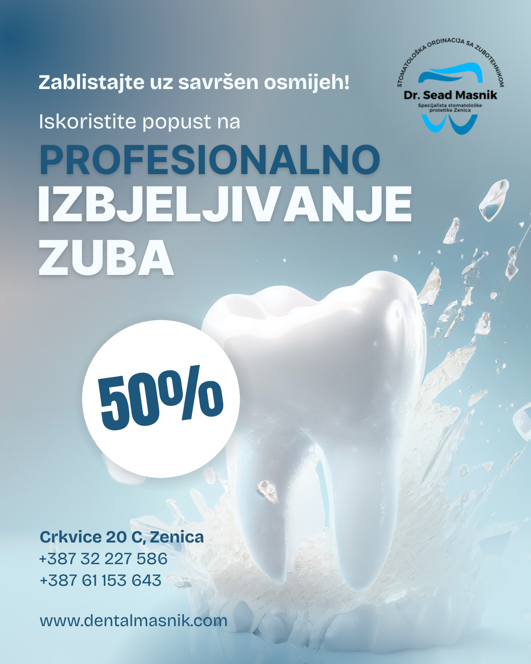 Iskoristite priliku: 50% popusta na profesionalno izbjeljivanje zuba
